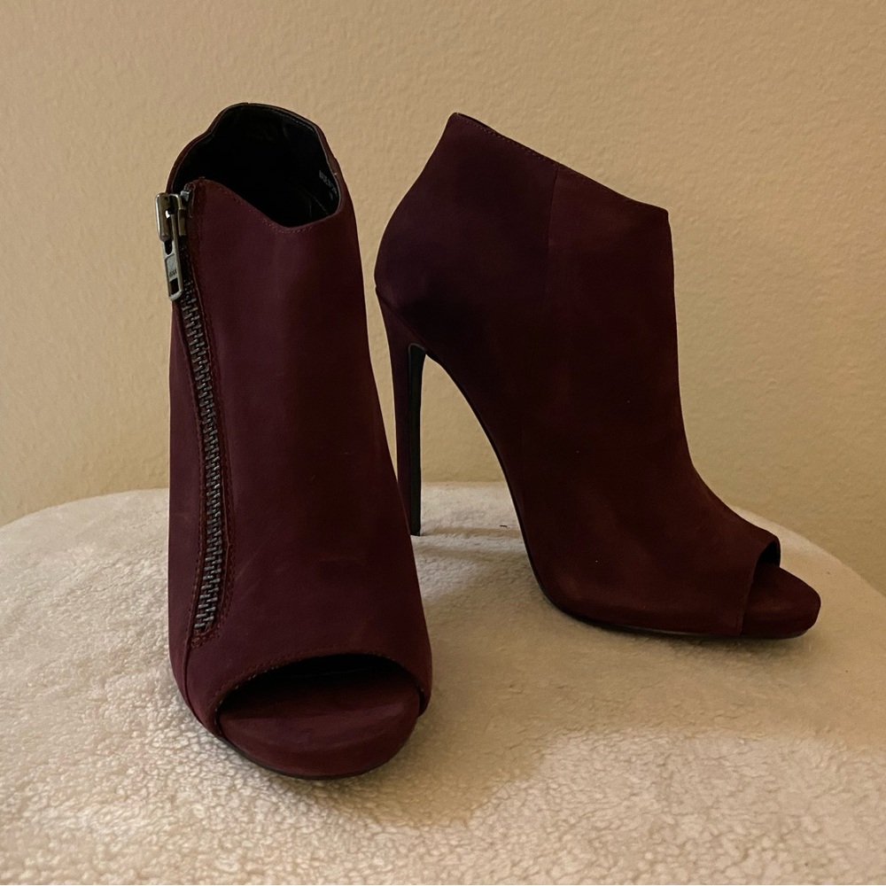 Steve Madden Burgundy Heeled Ankle Boots